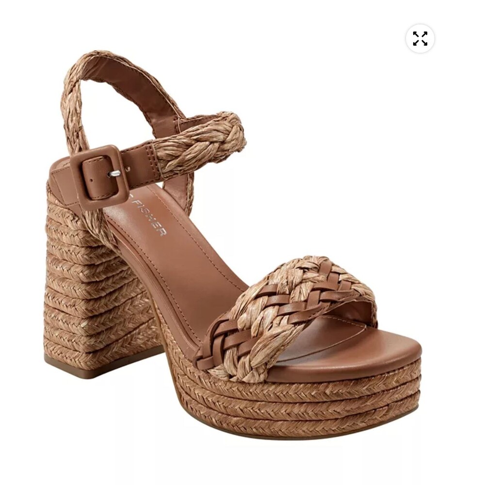 Marc Fisher Women's Seclude Woven Braided Platform Block Heel Sandals Strap 8.5M